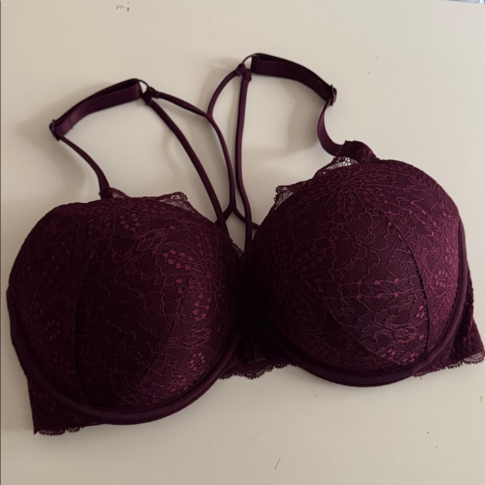 PINK Victoria's Secret Deep Purple Lace Bra